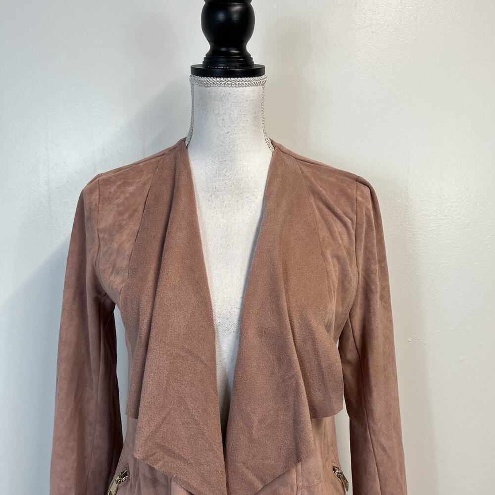 Adrienne Vittadini Blazer Jacket Women's Size XS Dusty Rose Waterfall Microfiber - Picture 2 of 8